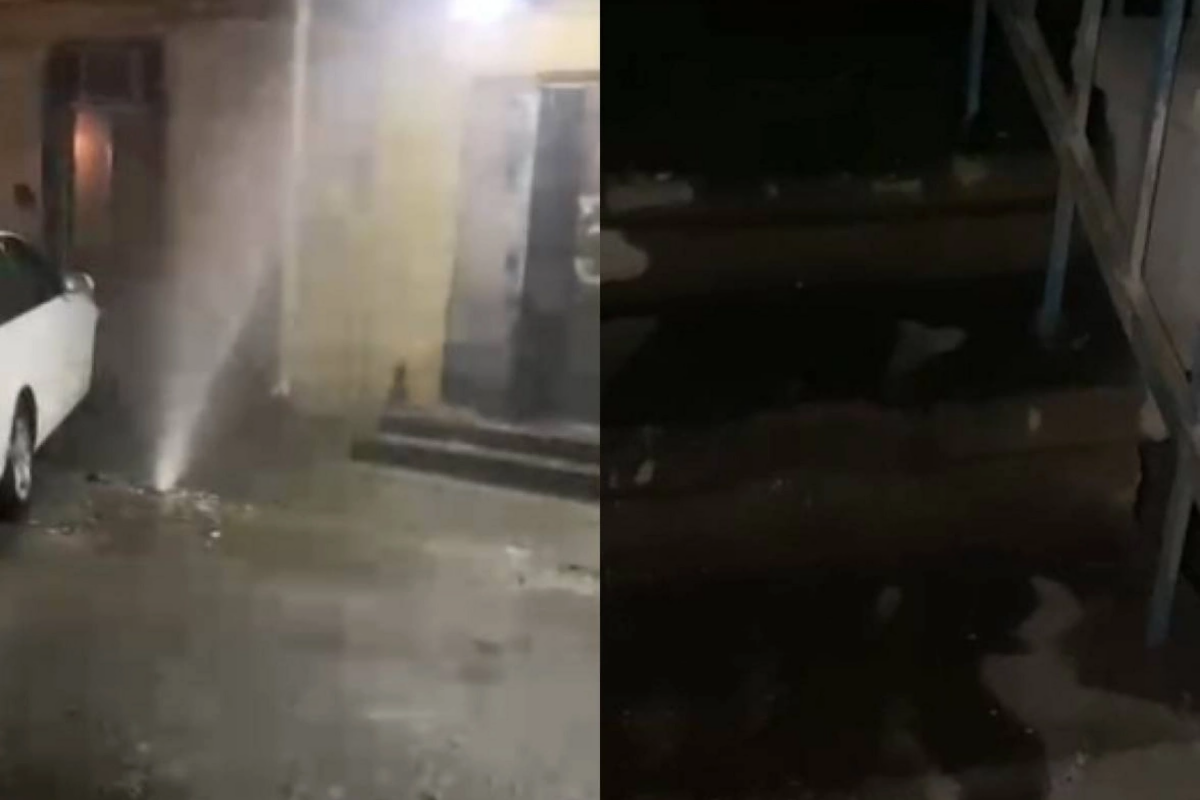 Bakıda binanın bloku &Ccedil;&Ouml;KD&Uuml;  sakinlər evdən &ccedil;ıxa bilmir 