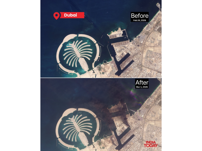 Peyk g&ouml;r&uuml;nt&uuml;ləri: Dubay səmasında qara t&uuml;st&uuml; 