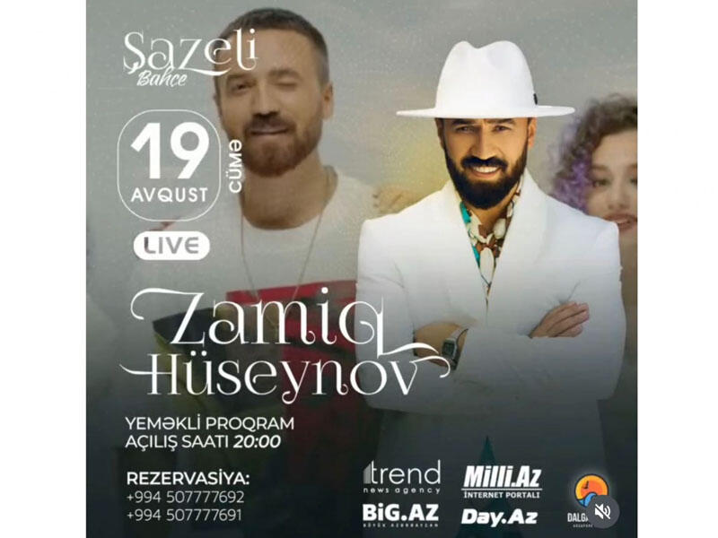 Zamiq Hüseynov "Şazeli Bahçe" festivalı çərçivəsində konsertlə çıxış edəcək