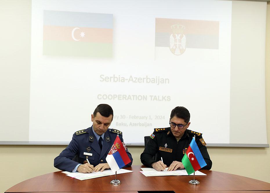 Azərbaycan və Serbiya arasında hərbi əməkdaşlıq planı imzalandı  FOTO