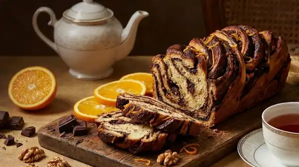 Vitrinləri k&ouml;lgədə qoyacaq ləzzət: Şokoladlı və portağallı babka