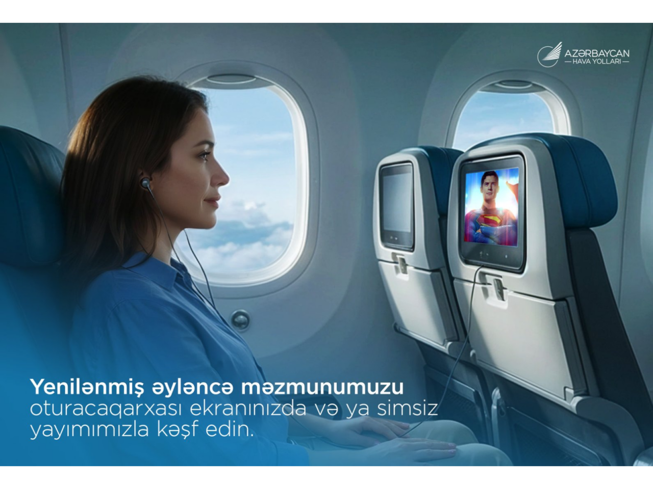 AZALın təyyarələrində multimedia əyləncə sistemi yenilənib
