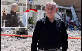 Netanyahu canlı yayımda danışarkən İranın vurduğu bina çökdü  VİDEO