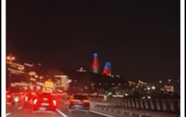 Bakıda tıxacda qalan sürücü nömrəni söküb avtobus zolağına daxil oldu  VİDEO