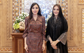 Leyla Əliyeva Maskatda Omanın birinci xanımı ilə g&ouml;r&uuml;ş&uuml;b