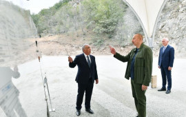 Prezident Kəlbəcər–Laçın avtomobil yolunda görülən işlərlə tanış olub  FOTO