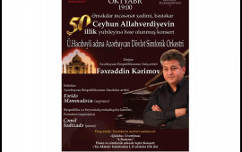 Ceyhun Allahverdiyevin 50 illik yubileyi münasibətilə konsert keçiriləcək
