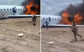 Nazir və nümayəndə heyətini daşıyan təyyarə alışdı 