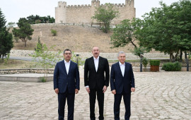 Azərbaycan, Özbəkistan və Qırğızıstan prezidentləri Ağdamda Şahbulaq qalasında olublar 