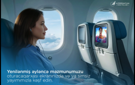 AZALın təyyarələrində multimedia əyləncə sistemi yenilənib
