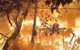 Sumqayıtda ayaqqabı təmir məntəqəsi yanır 