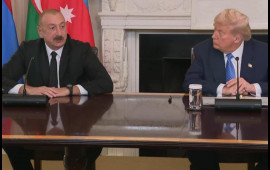 İlham Əliyev Ağ Evdə mətbuata bəyanatla çıxış edib