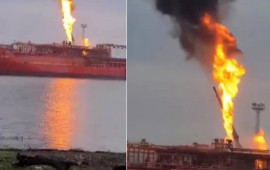 Türk gəmisi dronla vuruldu  16 nəfər təxliyə edildi