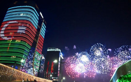 Daşkənddə dövlət başçılarının şərəfinə atəşfəşanlıq olub 