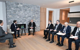 Prezident Davosda &ldquo;Brookfield Asset Management&rdquo; şirkətinin prezidenti ilə g&ouml;r&uuml;ş&uuml;b  FOTO