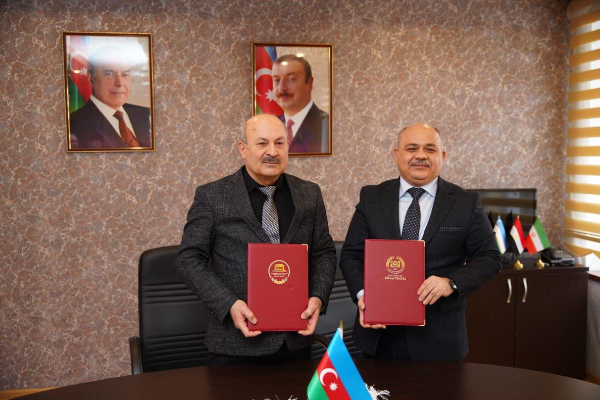 Azərbaycan D&ouml;vlət Akademik Milli Dram Teatrı və Şəki D&ouml;vlət Dram Teatrı arasında əməkdaşlıq Memorandumu imzalanıb  FOTO