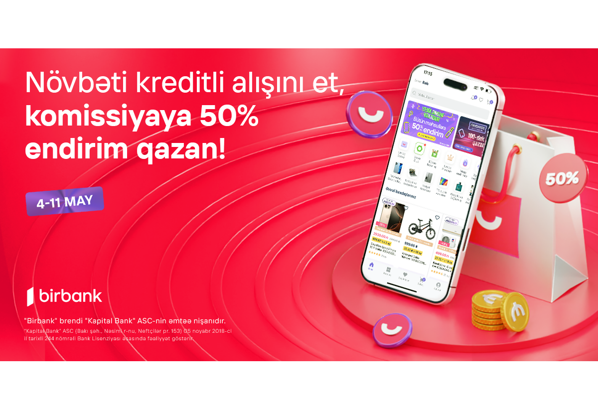 Umico kredit xətti ilə alışverişə 50% komissiya endirimi