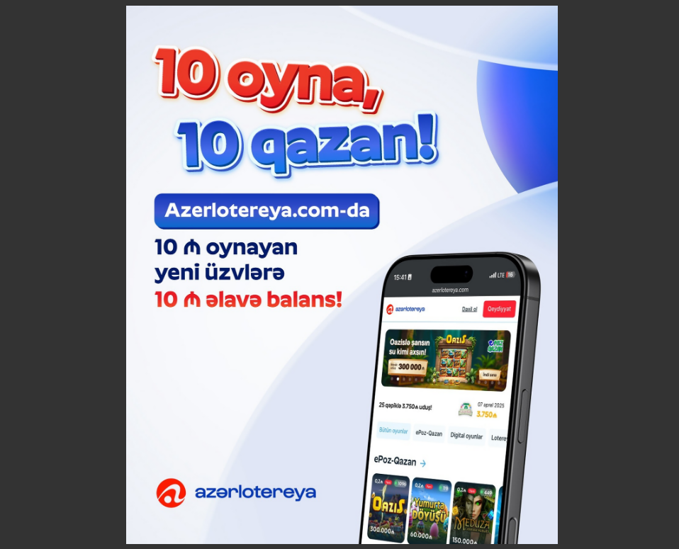 Azerlotereya.coma yeni gələnləri super fürsət gözləyir!