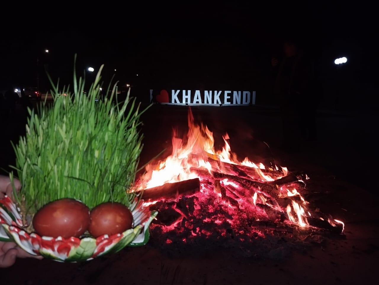 Xankəndidə bayram abhavası: Tonqal yandırıldı 