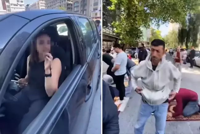 Qadın sürücü avtomobili Namaz qılan şəxslərin üzərinə sürdü  QALMAQAL 