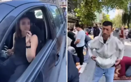 Qadın sürücü avtomobili Namaz qılan şəxslərin üzərinə sürdü  QALMAQAL 