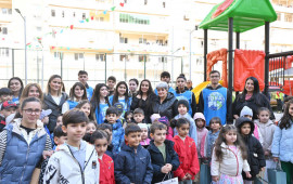 Leyla Əliyevanın iştirakı ilə Bakıda 1400dən çox sakinin yaşadığı həyət abadlaşdırılaraq sakinlərin istifadəsinə verilib 