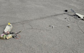 Nax&ccedil;ıvan aeroprotuna d&uuml;şən dronun qalıqları 