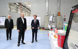 Prezident İlham Əliyev Sumqayıt Kimya Sənaye Parkında bir sıra müəssisələrin açılışını edib  FOTO