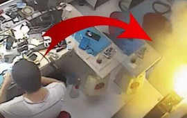 Təmirə gətirilən telefon bomba kimi partladı  VİDEO