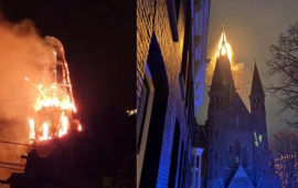 Kilsənin 150 illik binası yanaraq məhv oldu 