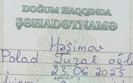 “Bir ölər, min dirilərik”  Polad Həşimovun adaşı dünyaya gəldi 