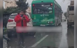 Bakıda marşrut avtobusları toqquşdu  Xəsarət alan var