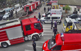 Binəqədidə yanğına gör, yollar bağlandı 